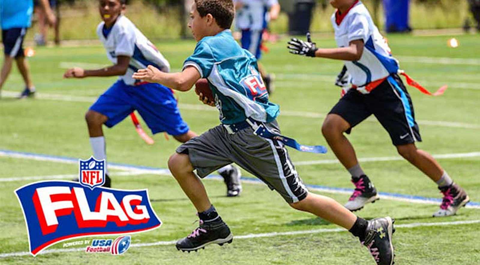 Kids playing flag football