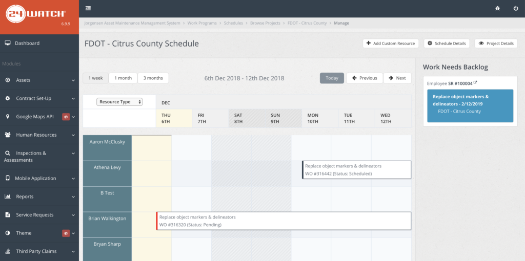 view of jamms4 dashboard orases software