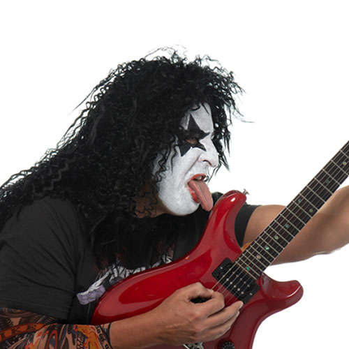 nick damoulakis team member at orases in a kiss costume