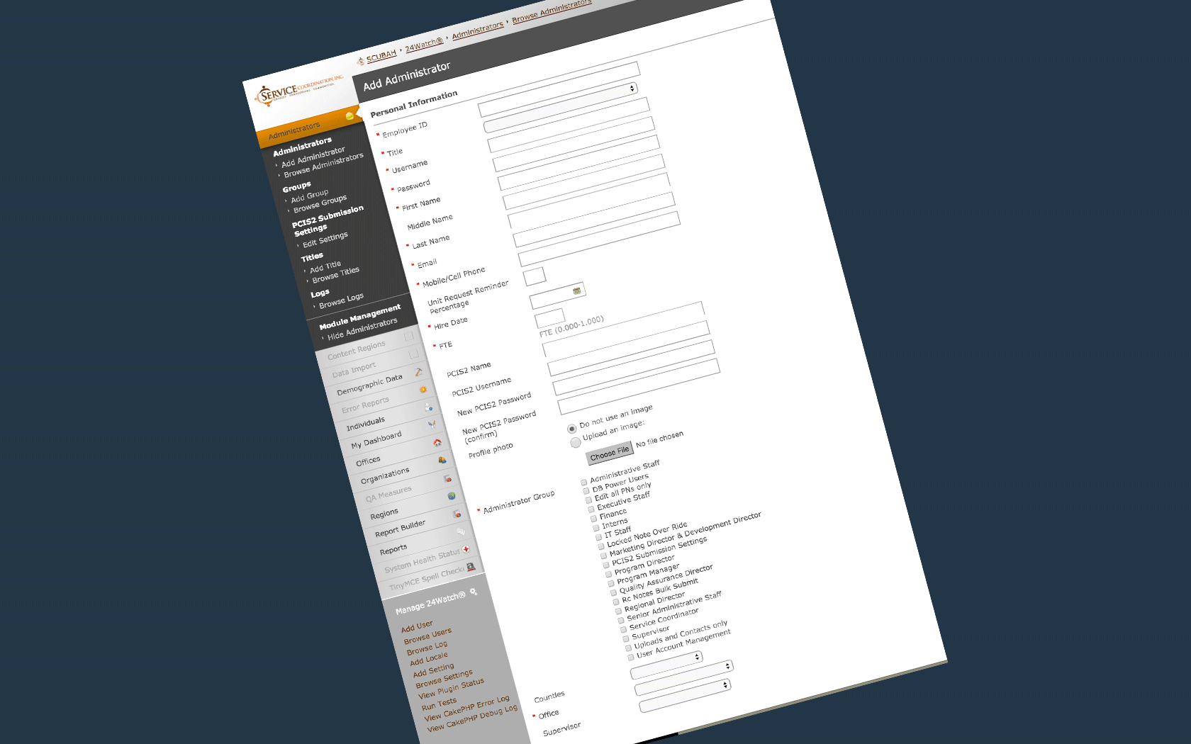 SCI add administrator view