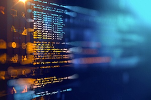 zoomed in view of software code on a screen to be tested