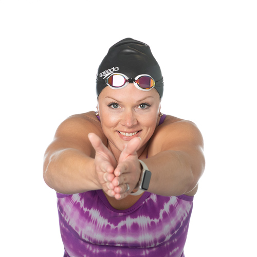 Courtney swimming