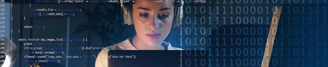 Young woman working on a custom software project
