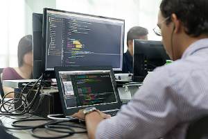 A programmer working on a project.