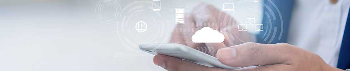 Man looking at his SaaS application on his phone