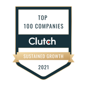 2021 Clutch Top 100 Companies Sustained Growth Award