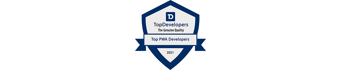 TopDevelopers Top PWA Developers of 2021 award banner