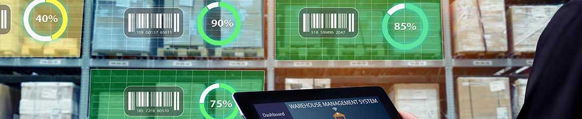 Inventory management features shown through a warehouse management system