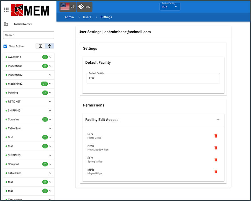 MEM Dashboard View