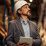 warehouse manager reviewing inventory on their shelves