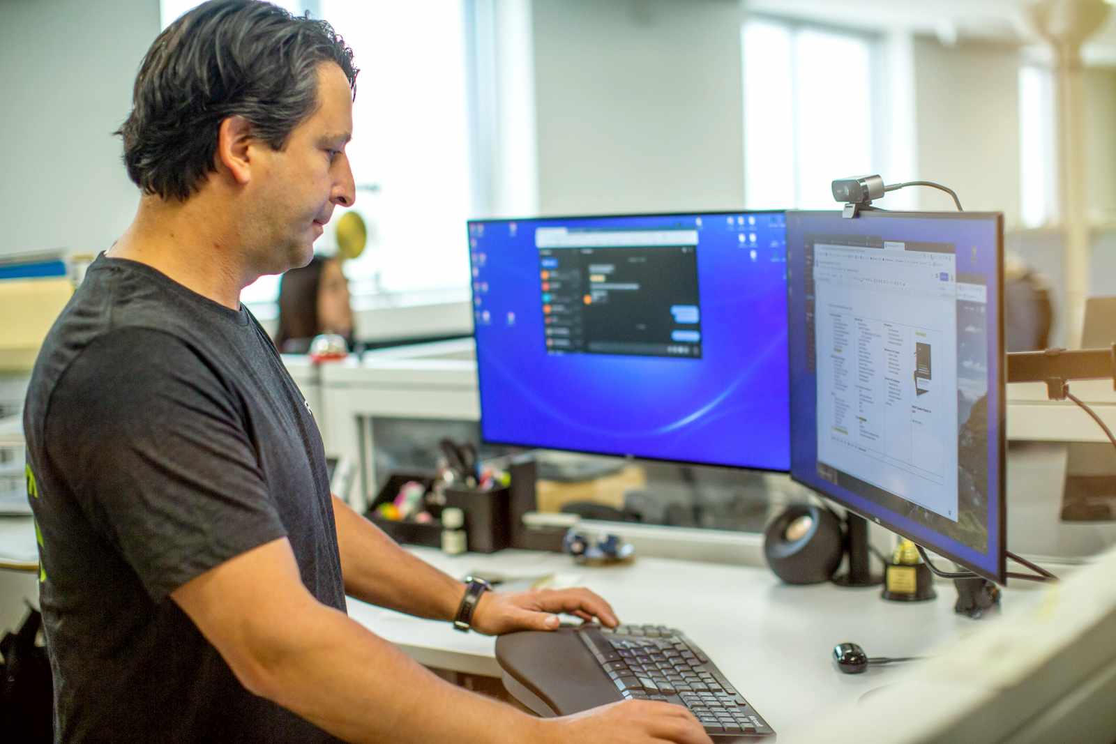 orases team member reviewing the security protocols of their equipment management software
