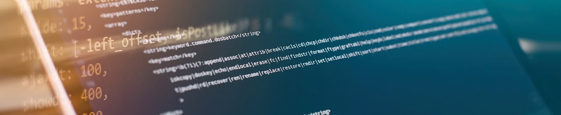 Code editor on screen showing code for a custom software solution