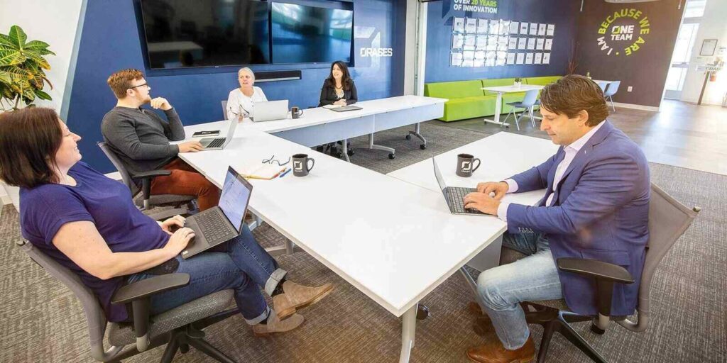 office collegues in the meeting room